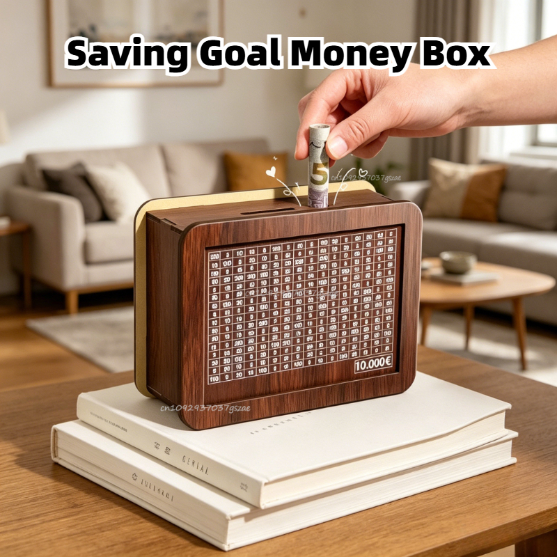 Kids Education Savings - Saving Goal Wooden Money Bank Savings