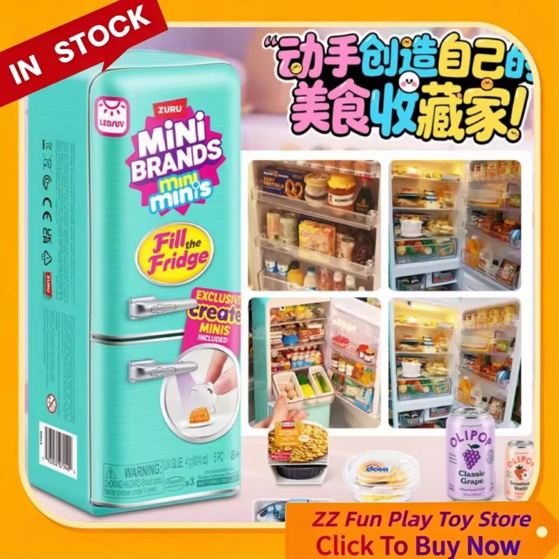 Kids Education Yes - Genuine ZURU Mini Fridge Set Play