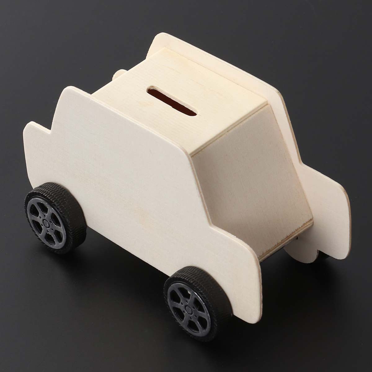 Kids Education Savings - Wooden Car Piggy Bank DIY Coloring