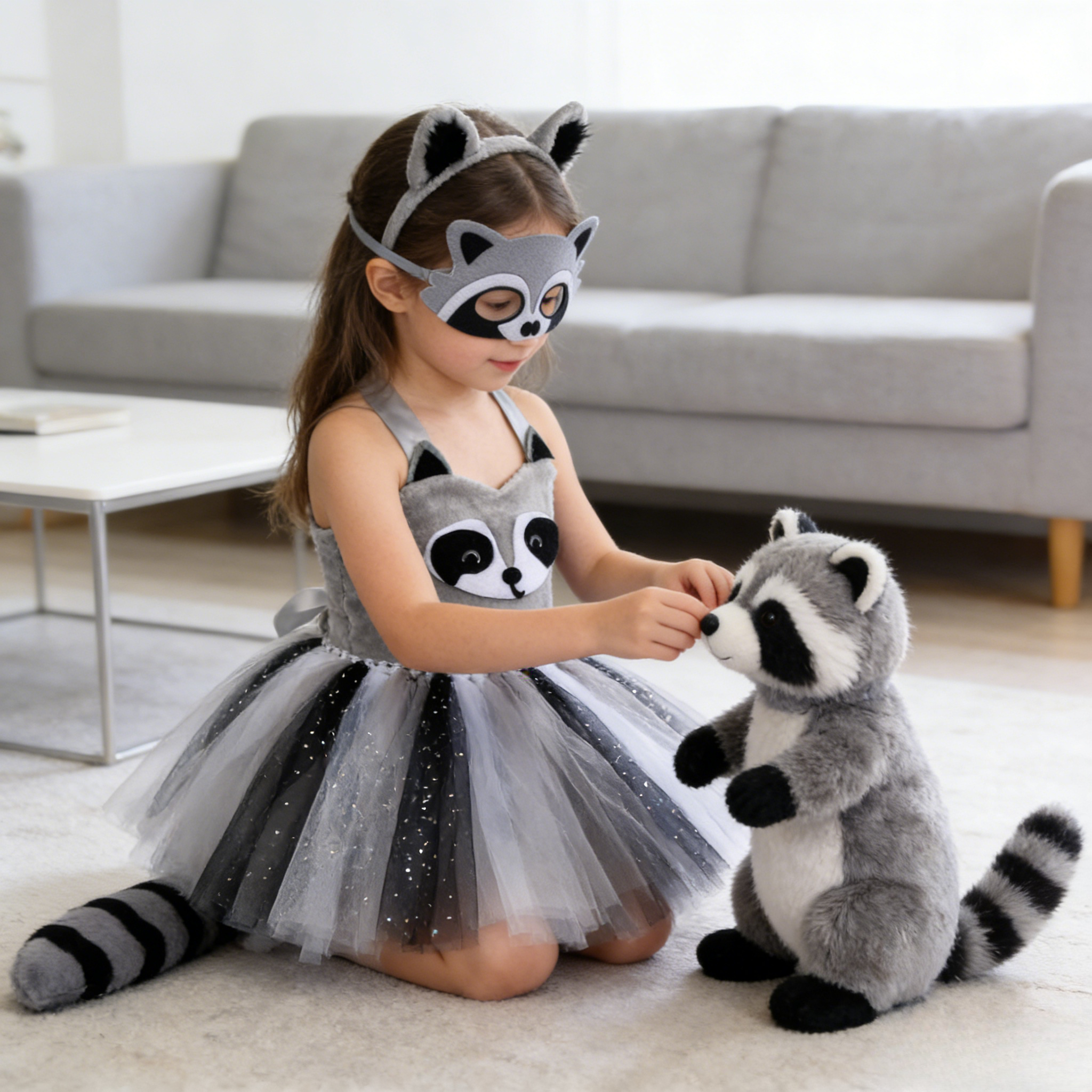 Kids Education School - Kids Raccoon Cosplay Dress Animal Costume
