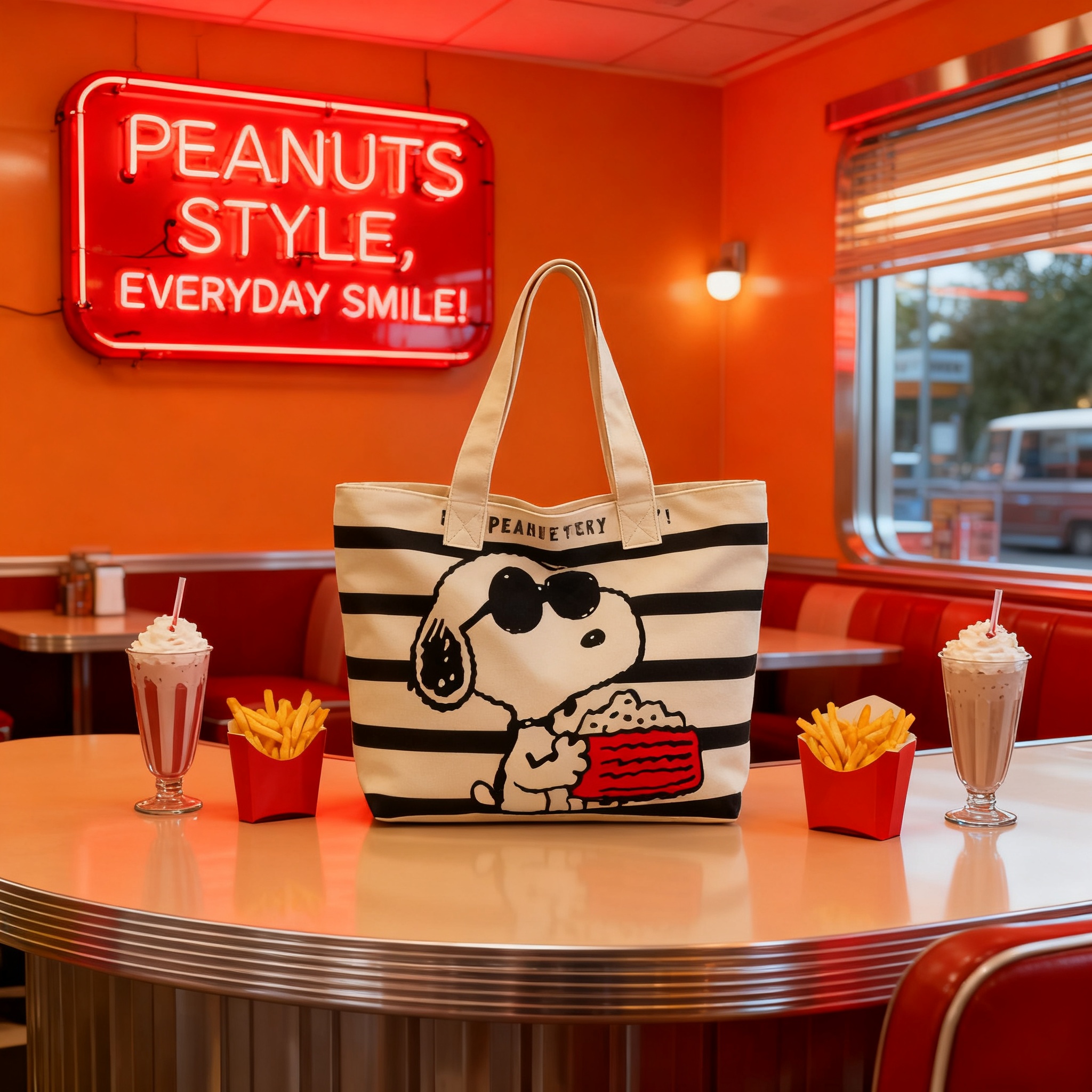 Kids Education School - Snoopy Cartoon Large Capacity Canvas Tote
