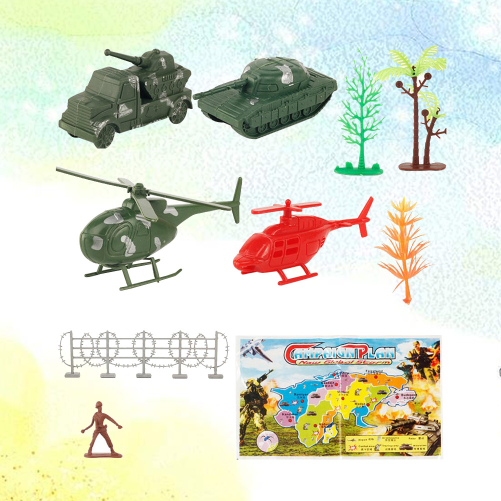 Kids Education Table - 61Pcs Military Sand Table Set Plastic