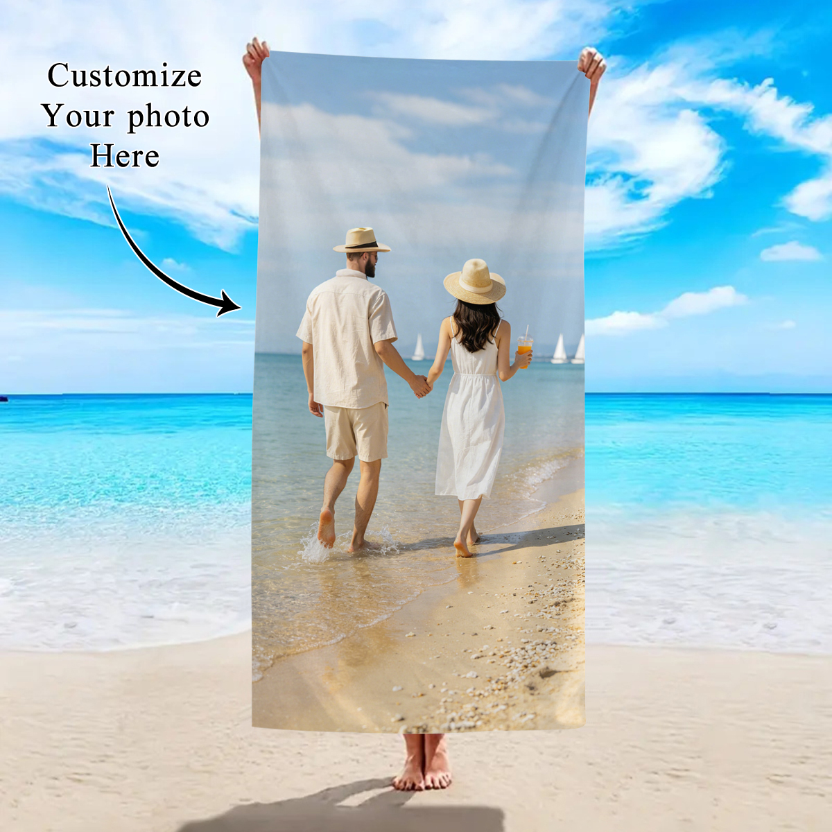 Kids Education School - 1pc Customized beach towels for photos,