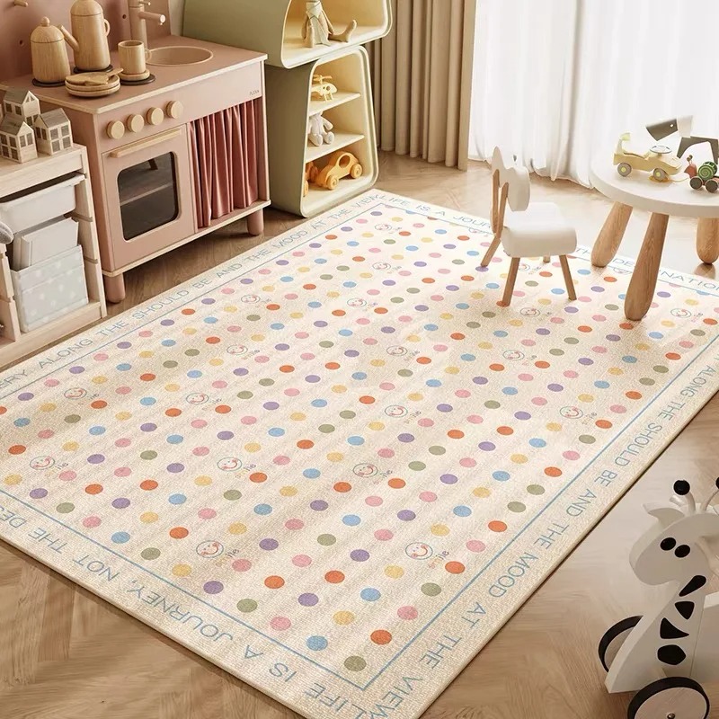 Kids Education Room - Cute Polka Dots Play Carpet Lot