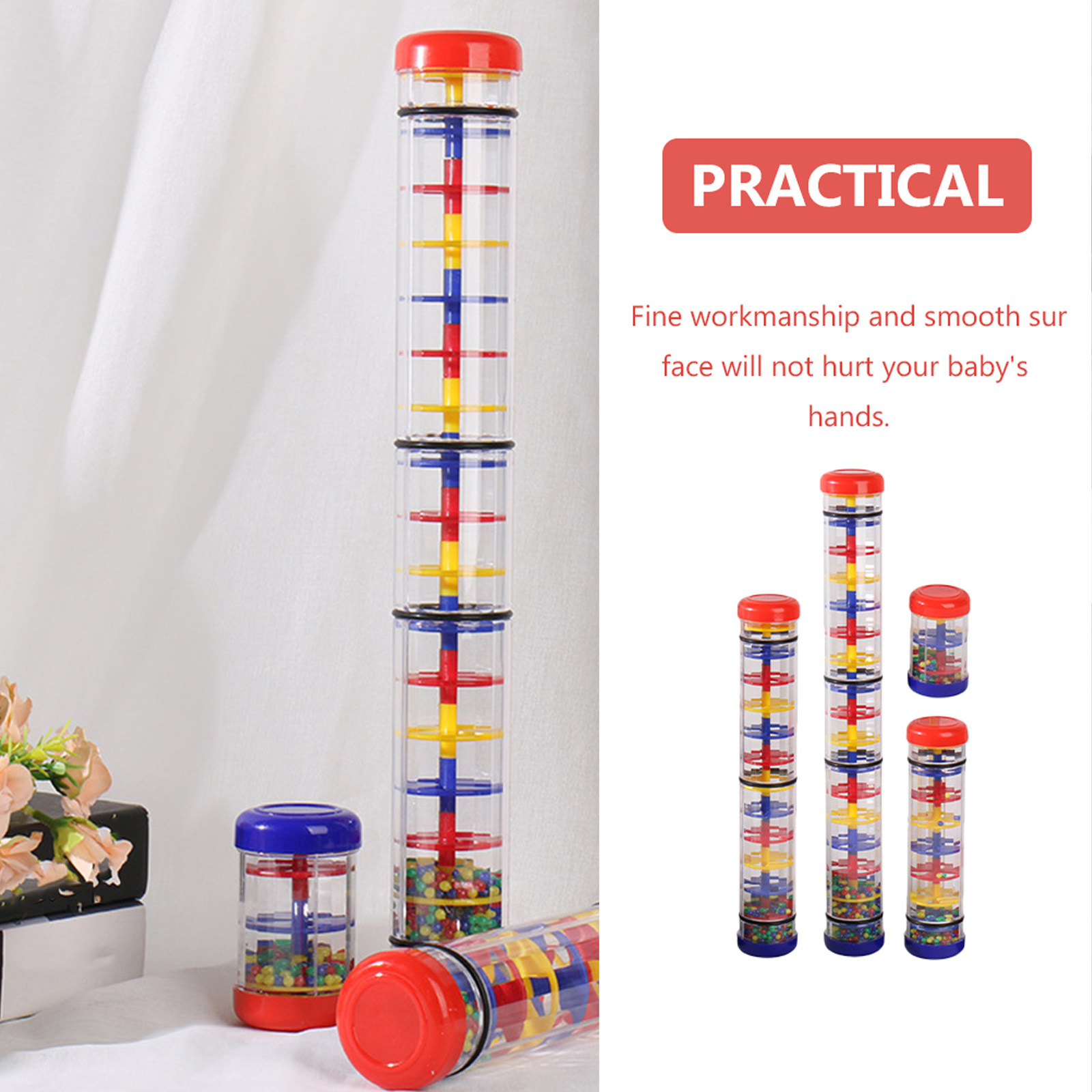 4Pcs Rain Sound Tube Kids Cogn - Kids Education Youtube บทวิจารณ์และราคา