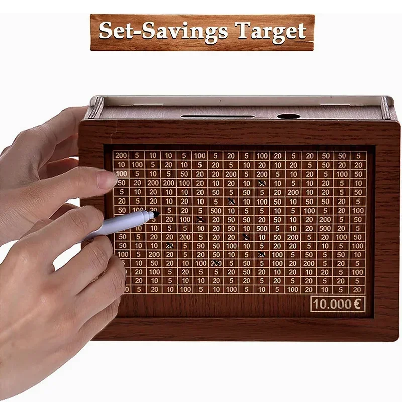 Saving Goal Wooden Money Bank  - Kids Education Savings บทวิจารณ์และราคา