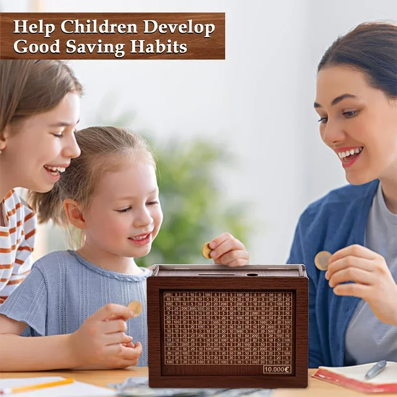 Saving Goal Wooden Money Bank  - Kids Education Savings บทวิจารณ์และราคา