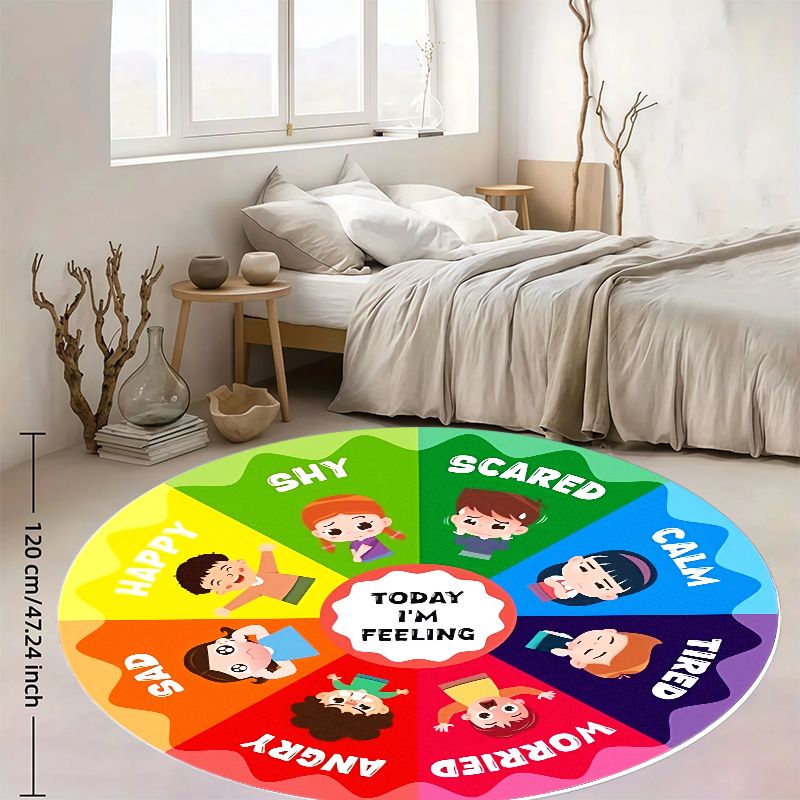 Emotion Wheel Kids Round Rug F - Kids Education Room บทวิจารณ์และราคา