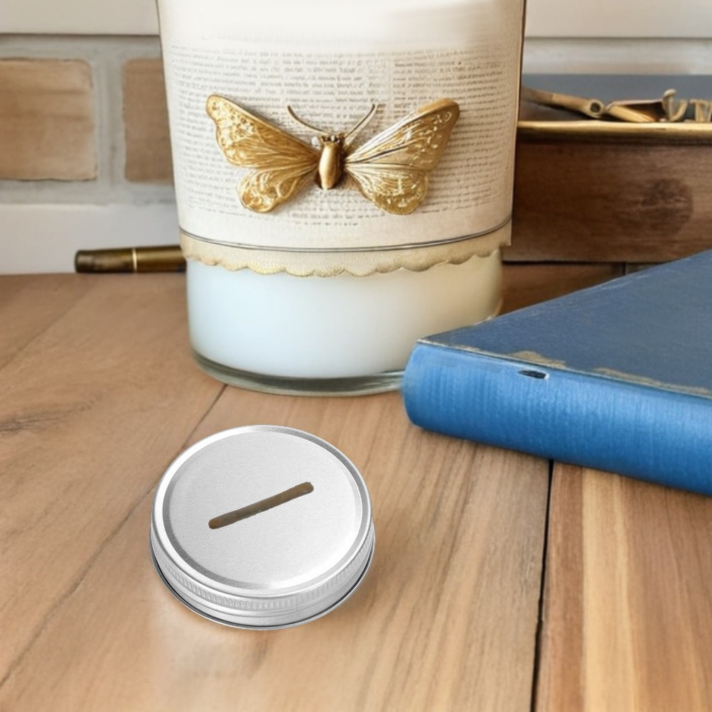 8Pcs Metal Mason Jar Coin Slot - Kids Education Savings บทวิจารณ์และราคา