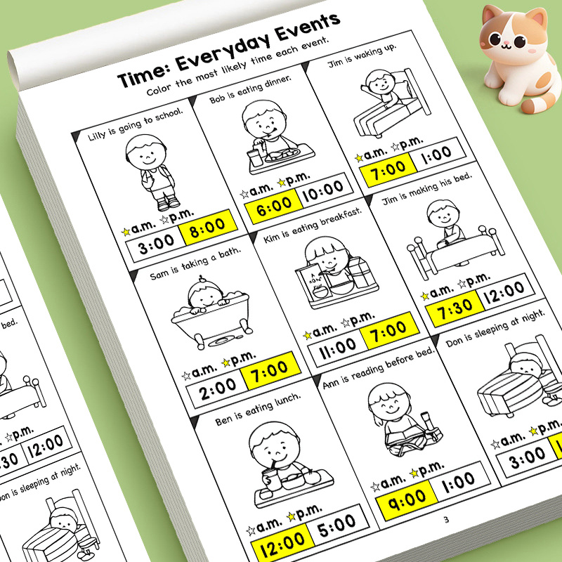 Kids Telling Time Educational  - Kids Education Worksheet บทวิจารณ์และราคา
