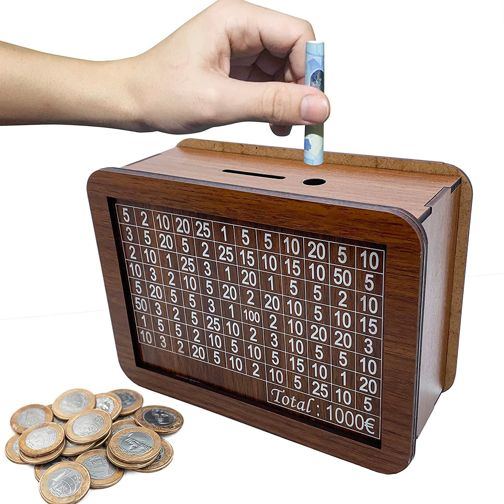 Wooden Piggy Bank Coin Box Cra - Kids Education Savings บทวิจารณ์และราคา