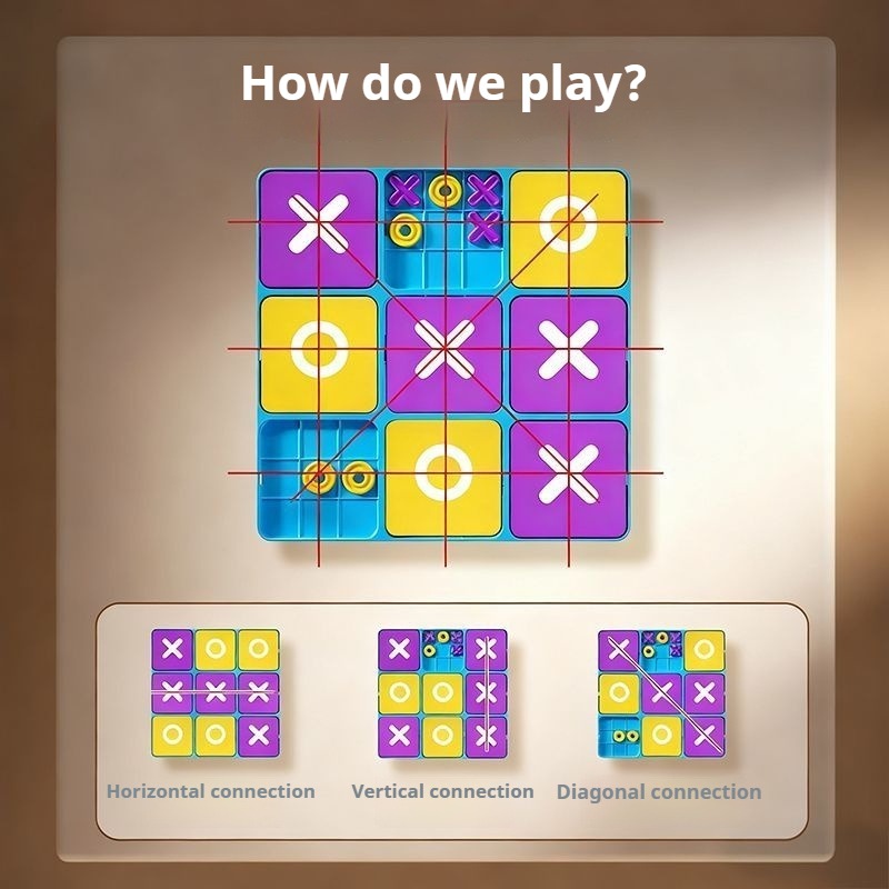 Fun Tic-Tac-Toe Board Game Kid - Kids Education Table บทวิจารณ์และราคา