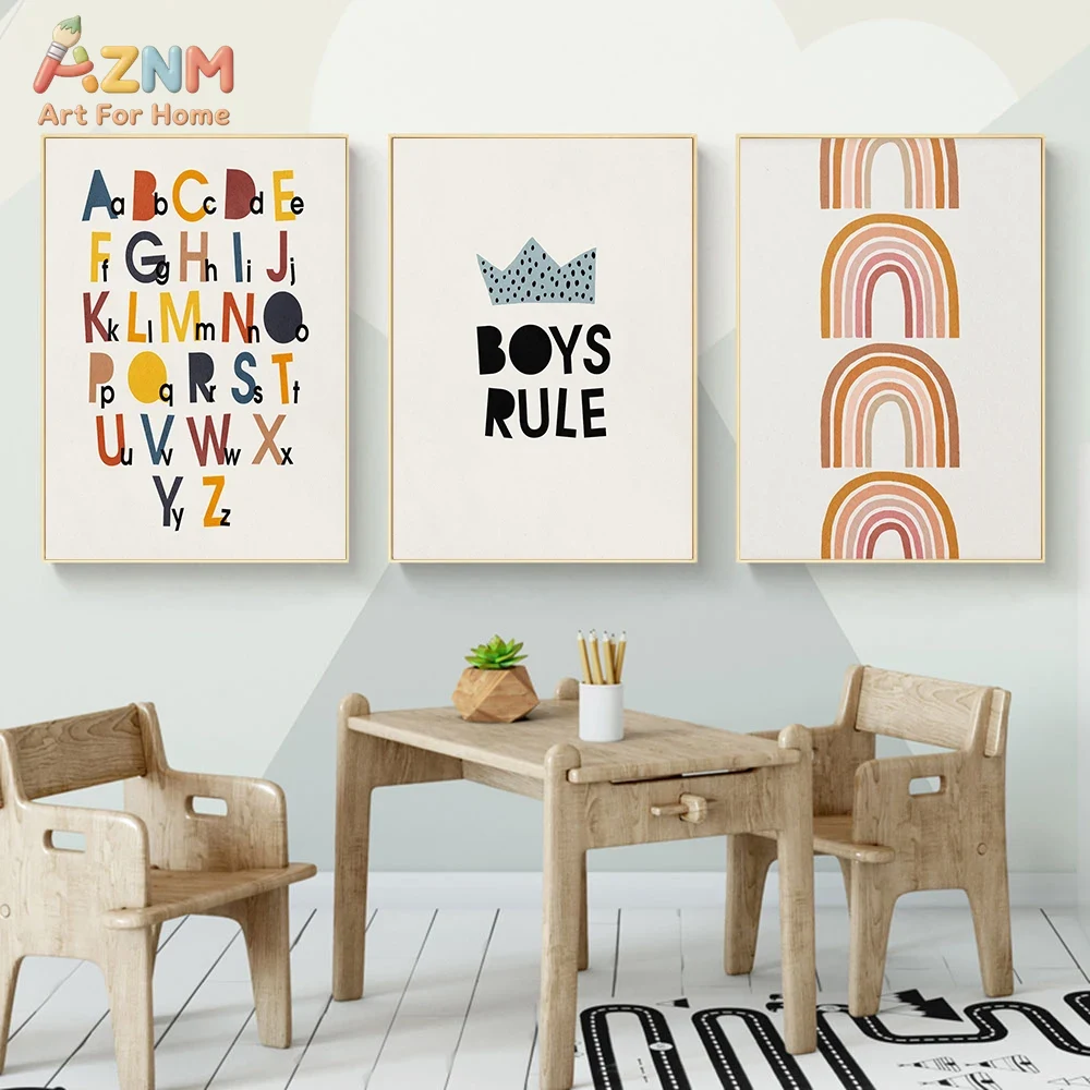 Rainbow Alphabet Poster Educat - Kids Education Yes บทวิจารณ์และราคา