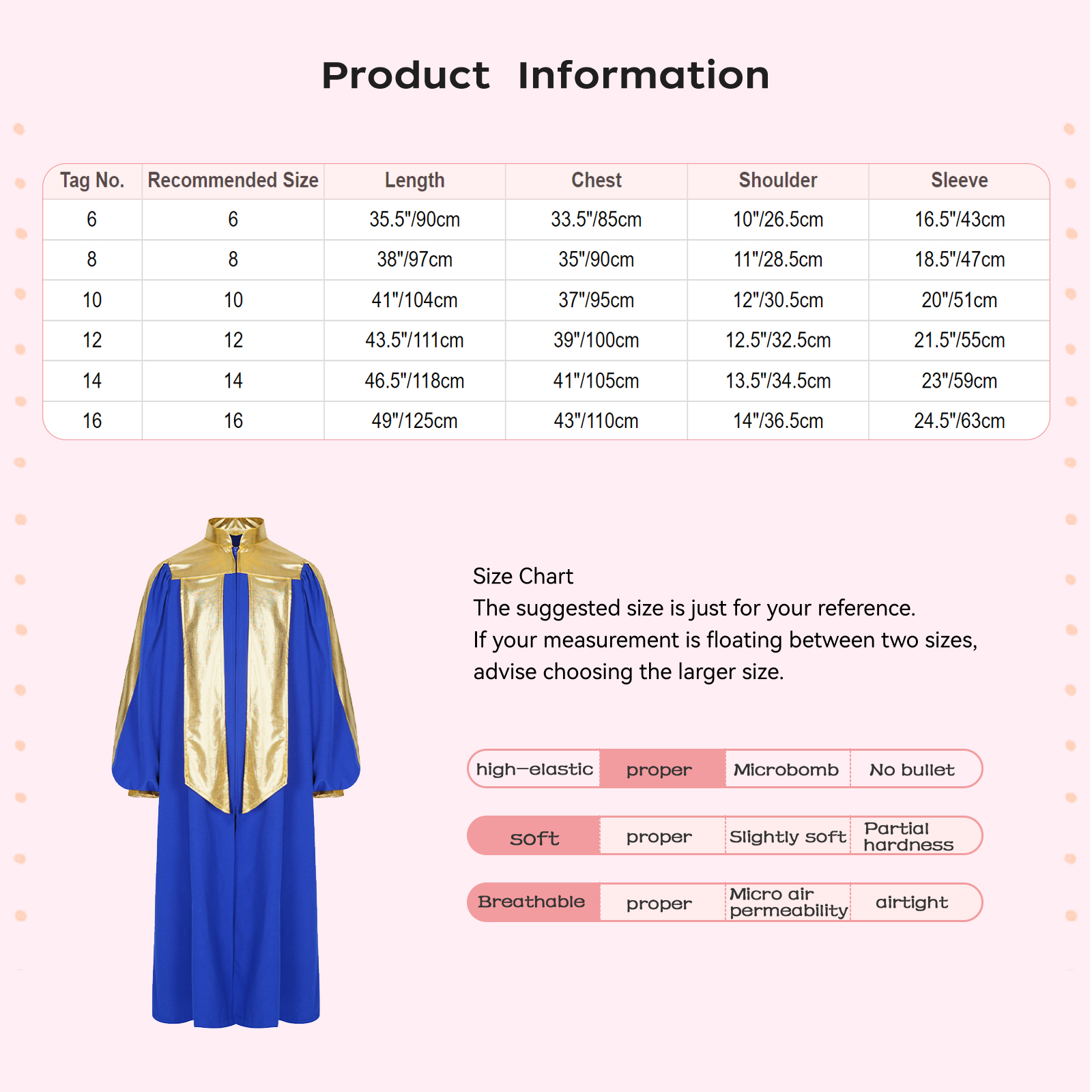 Girls Color Block Choir Church - Kids Education School บทวิจารณ์และราคา