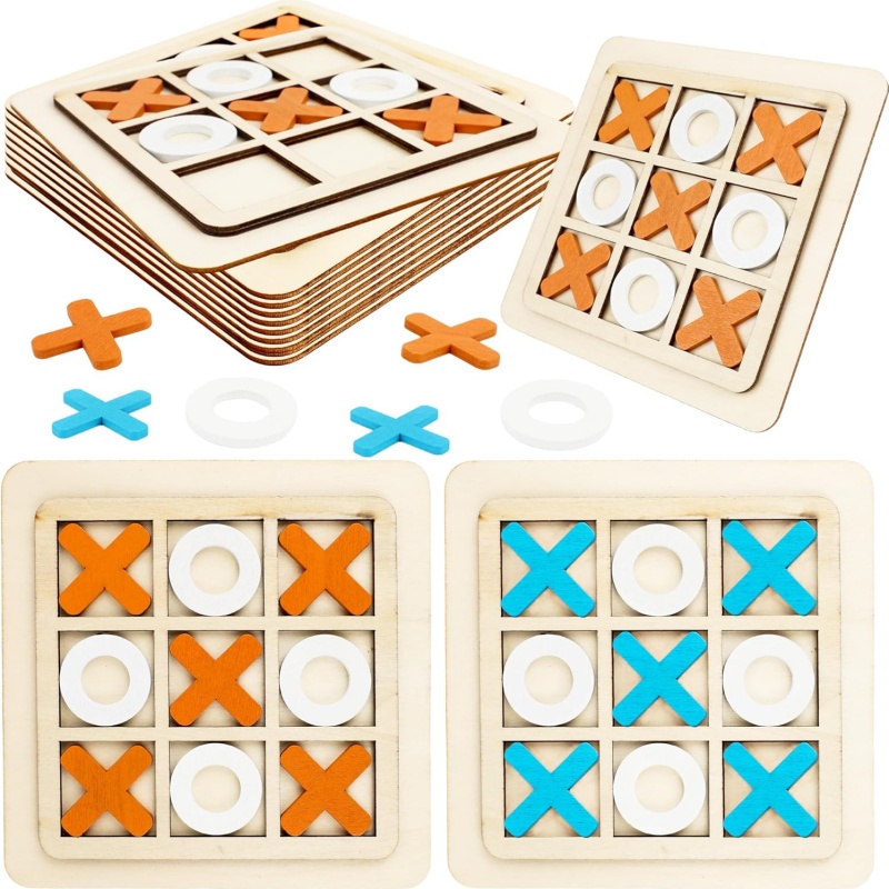 Wooden Tic Tac Toe Games Puzzl - Kids Education Table บทวิจารณ์และราคา