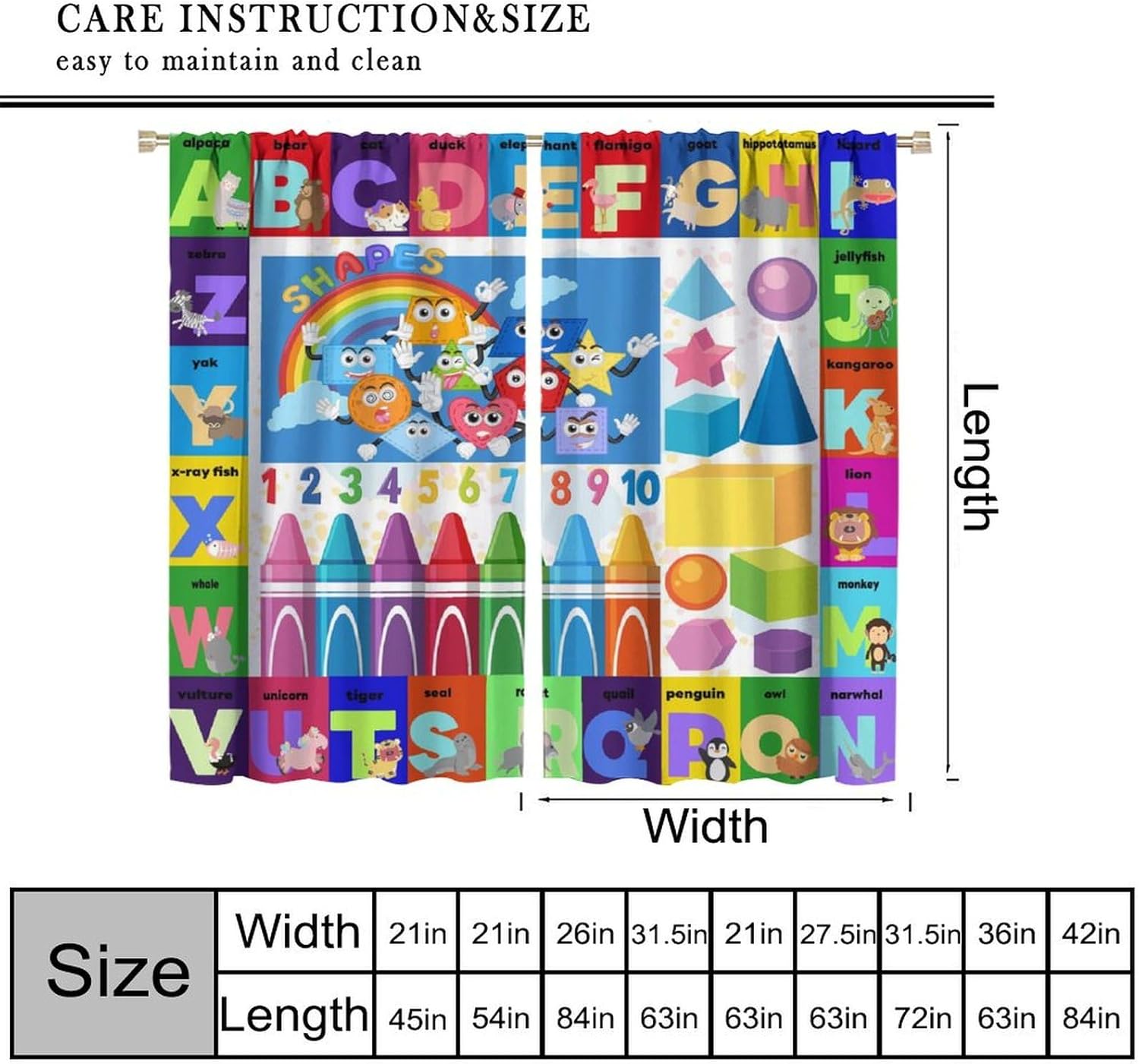 Colourful ABC Education Curtai - Kids Education Youtube บทวิจารณ์และราคา