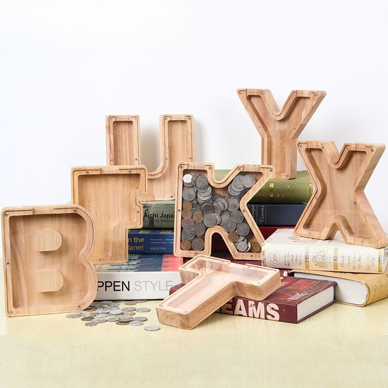 Wooden Alphabet Money Box for  - Kids Education Savings บทวิจารณ์และราคา