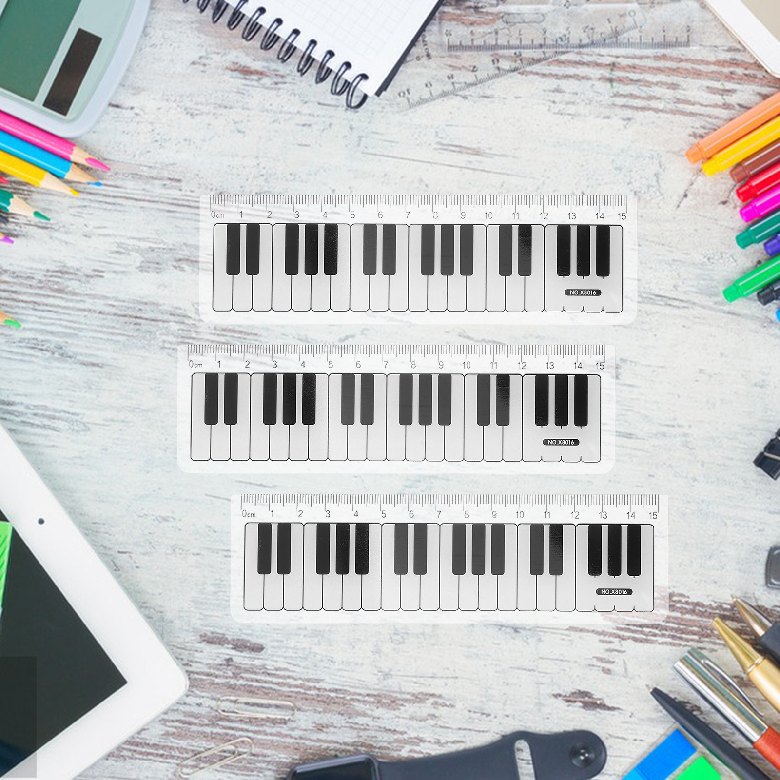 15Pcs Educational Piano Ruler  - Kids Education Classes บทวิจารณ์และราคา