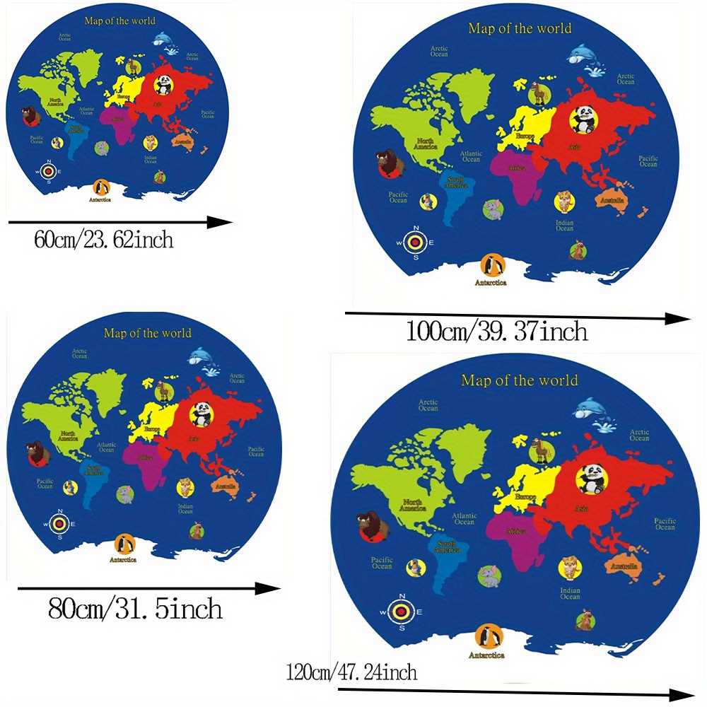 World Map Round Rug Flannel Ed - Kids Education Room บทวิจารณ์และราคา