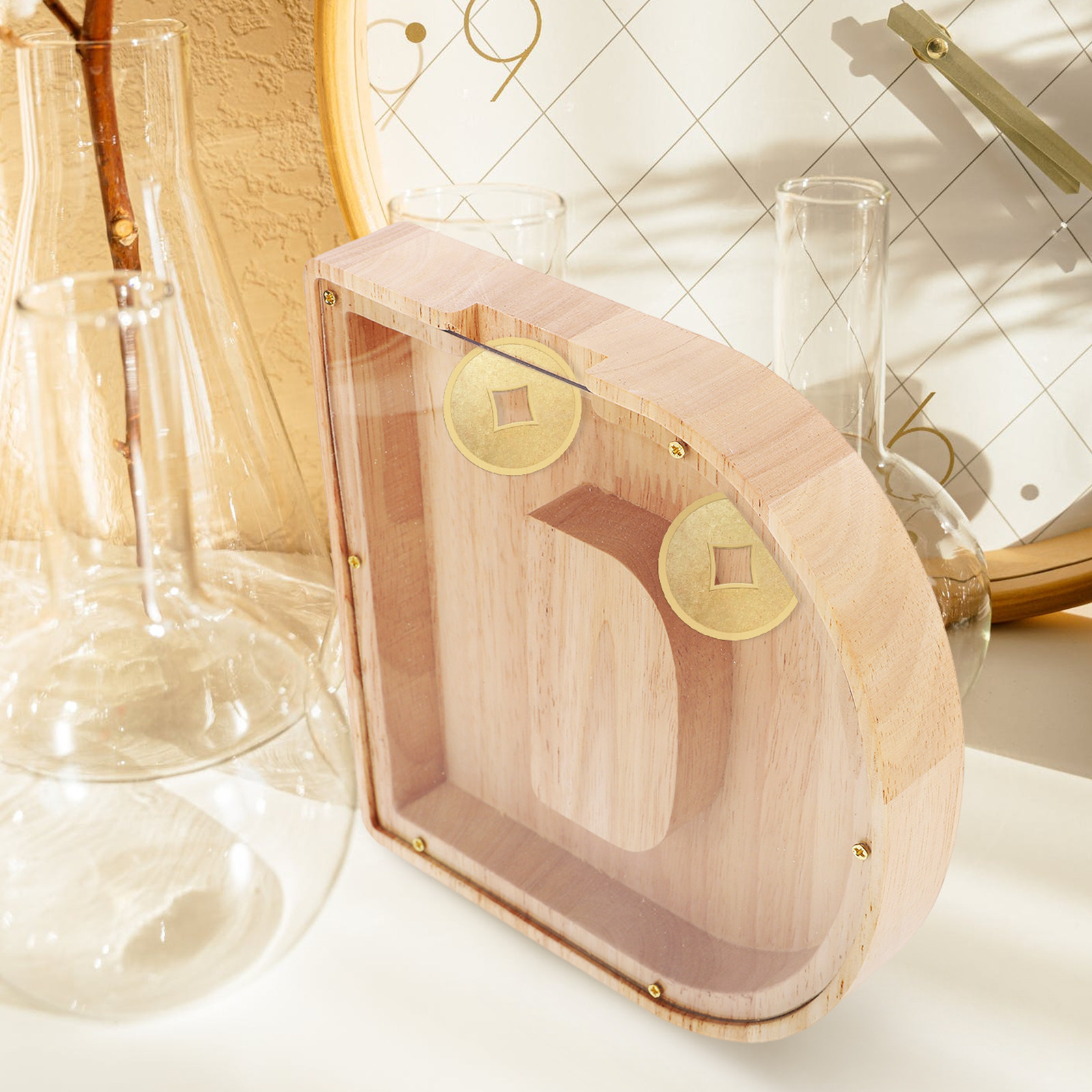 Alphabet Shaped Wooden Piggy B - Kids Education Savings บทวิจารณ์และราคา
