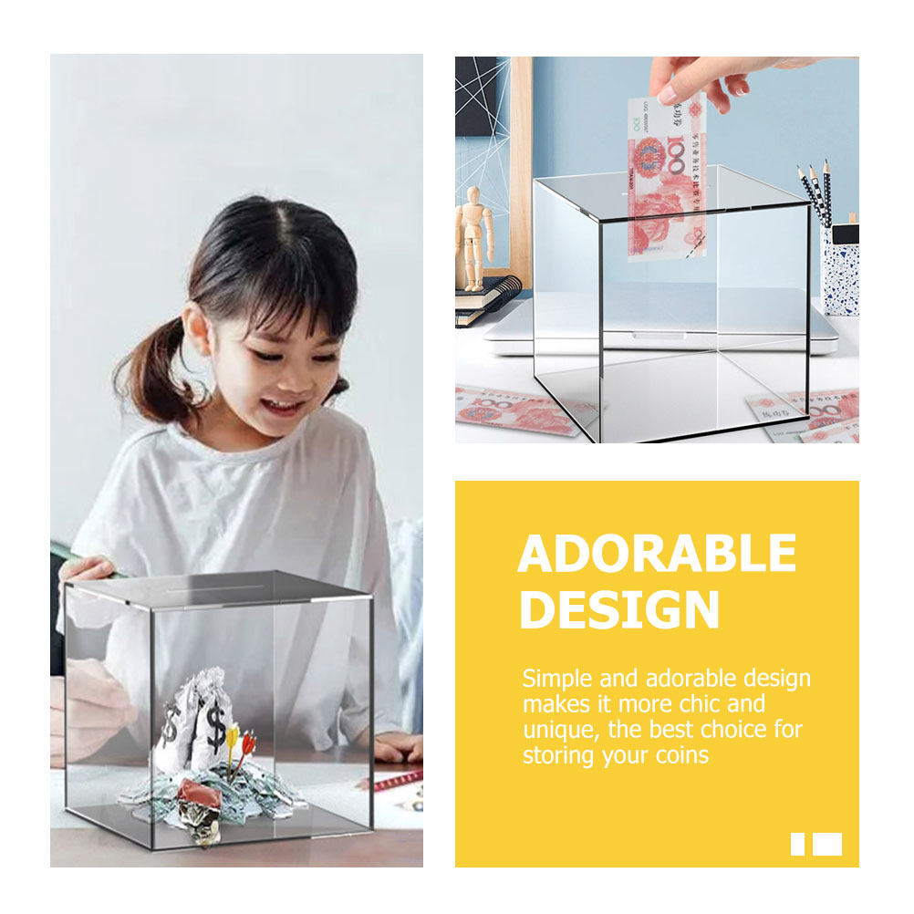 Transparent Acrylic Cube Savin - Kids Education Savings บทวิจารณ์และราคา