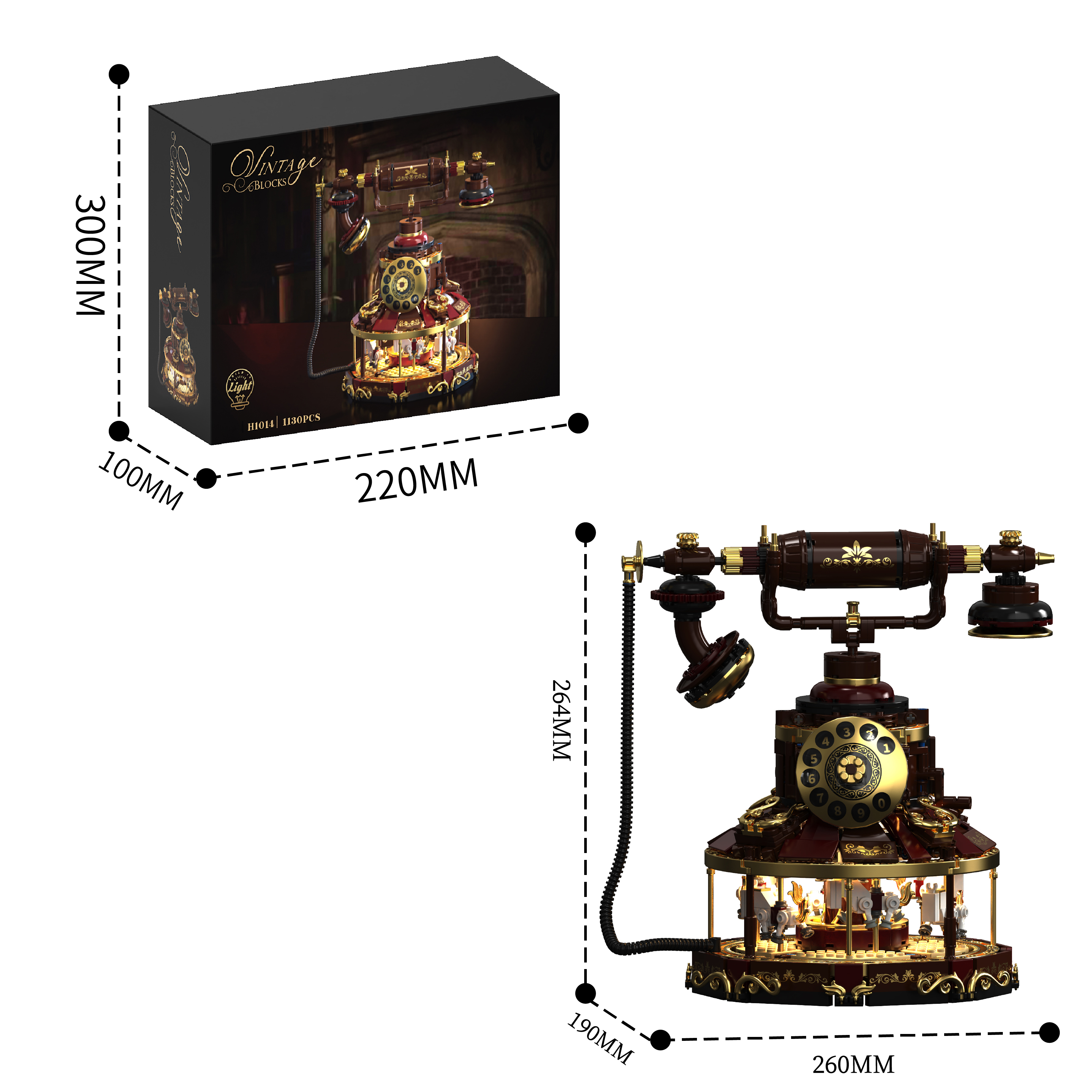 1130PCS Retro Telephone MOC Bu - Kids Education Yes บทวิจารณ์และราคา
